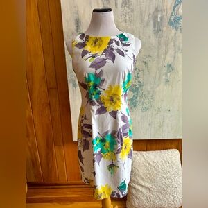 COPY - Alyx Shift Dress Floral Print Stretch Twill Sleeveless Boat Neck Multico…